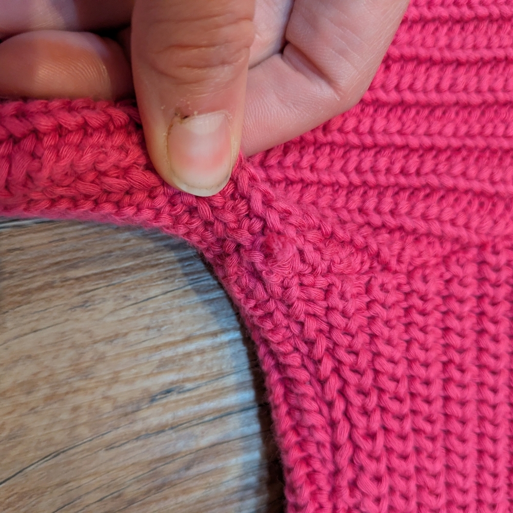 For Days Re-New Organic Cotton Knit Pink Striped Cropped Turtleneck Sweater M - Picture 14 of 15